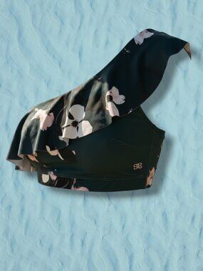 Albion Fit One-Shoulder Ruffle Floral Swim Top XS